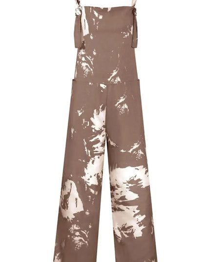 Pocketed Tie-Dye Wide Strap Overalls - ShopEasier