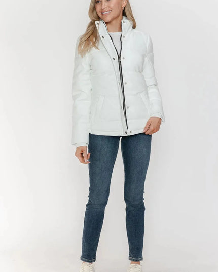 YMI Pocketed Zip Up Turtleneck Puffer Jacket - ShopEasier