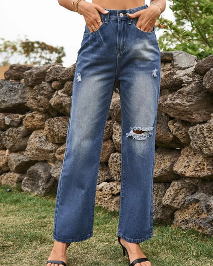 Distressed Jeans with Pockets - ShopEasier