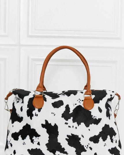 Bolso de fin de semana con estampado animal cepillado