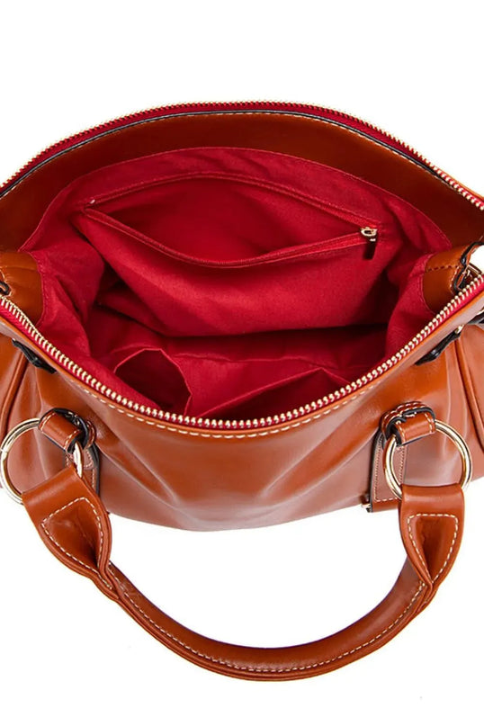 Bolso tote grande de piel sintética adornado con borlas