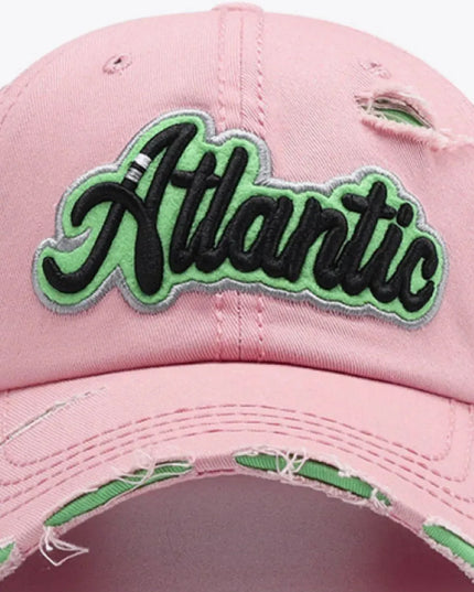 ATLANTIC Graphic Distressed Baseball Cap - ShopEasier