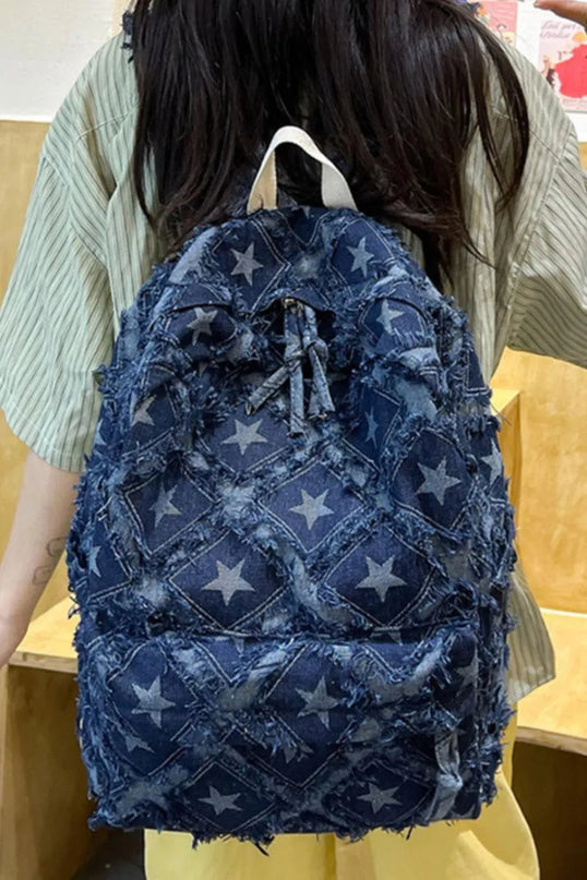 Mochila vaquera con diseño de estrellas