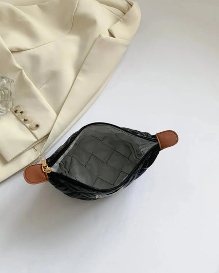 Solid Quilted Clutch with Zipper