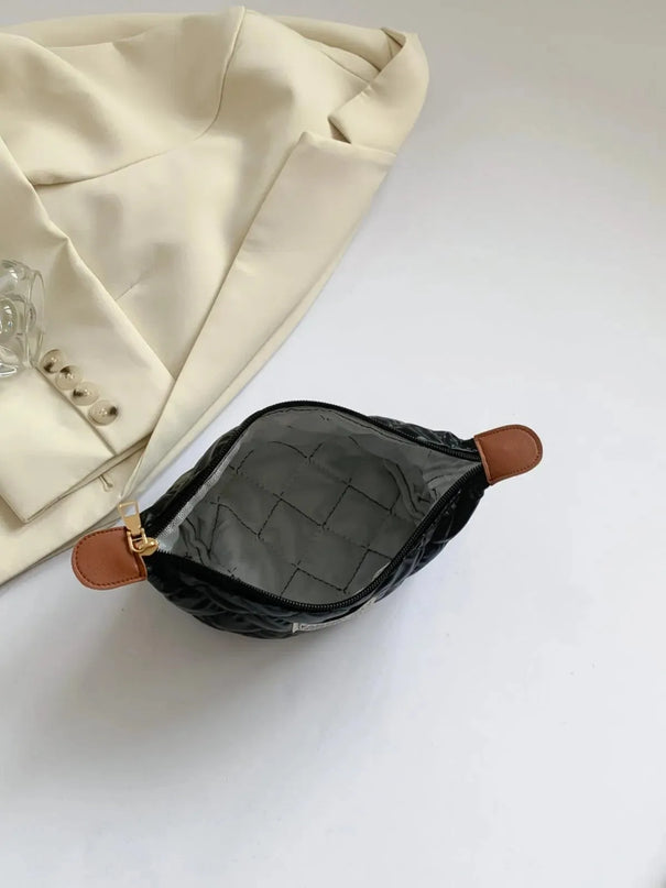 Solid Quilted Clutch with Zipper