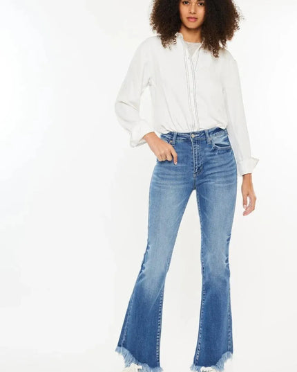 Kancan High Rise Frayed Hem Jeans - ShopEasier