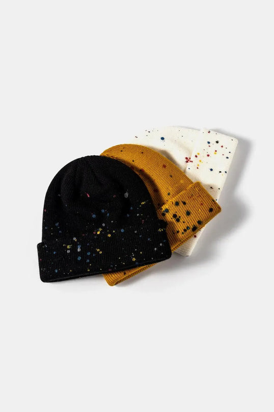 Confetti Rib-Knit Cuff Beanie - ShopEasier