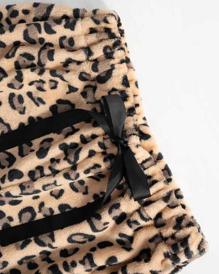 Pantalones anchos con estampado de leopardo