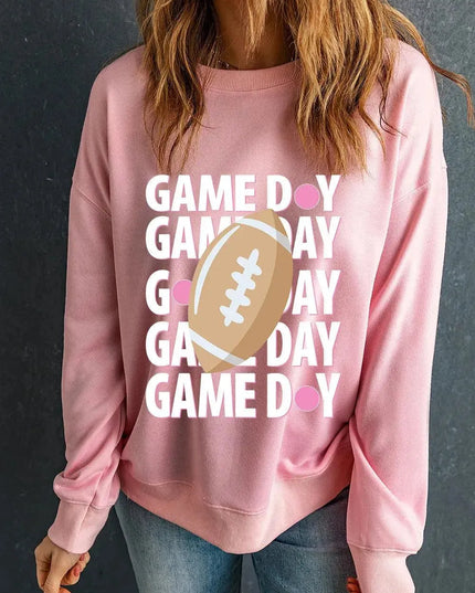 GAME DAY Round Neck Long Sleeve Sweatshirt