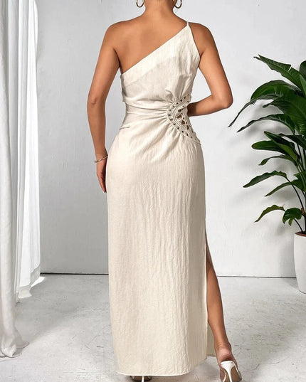 Honey Slit One Shoulder Sleeveless Maxi Dress - ShopEasier