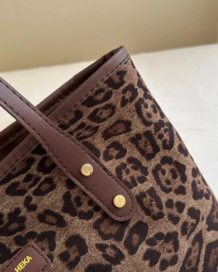 Bolsa de poliéster con estampado de leopardo