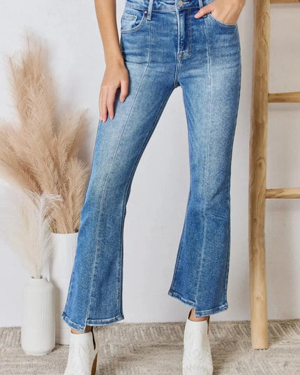 RISEN Full Size High Rise Ankle Flare Jeans - ShopEasier