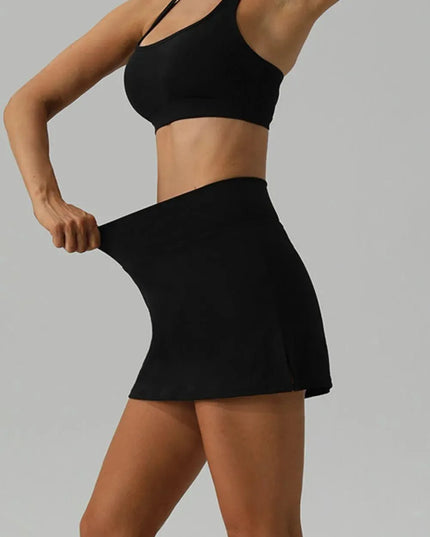 Halter Neck Tank and Slit Skirt Active Set - ShopEasier