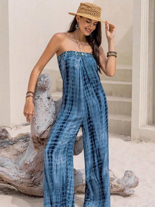 Tied Tube Wide Leg Jumpsuit - ShopEasier