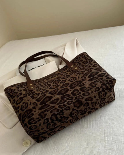 Bolsa de poliéster con estampado de leopardo