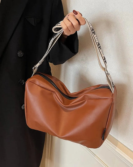 PU Leather Adjustable Strap Crossbody Bag