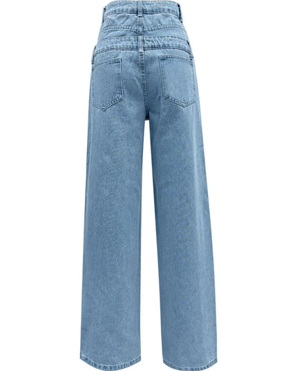 Faux Layered High Waist Jeans - ShopEasier