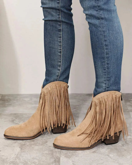 Legend Women's Fringe Cowboy Western Ankle Boots - ShopEasier