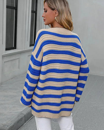 Colorful Striped Loose-Fit Sweater