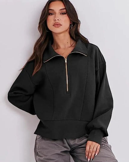 Sudadera con cuello y media cremallera para mayor comodidad y estilo