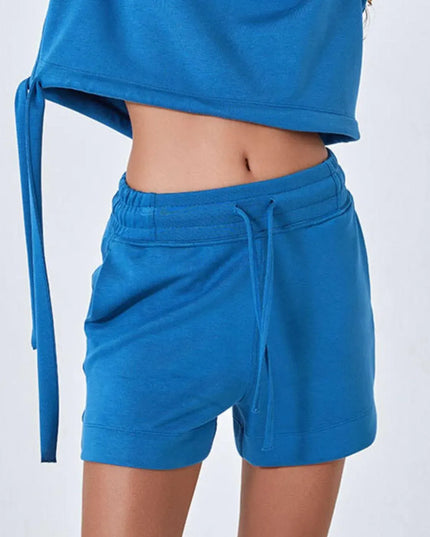 Casual Opaque Drawstring Shorts with Convenient Pockets