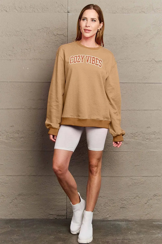 Cozy Vibes Graphic Sweatshirt - Simply Love Collection