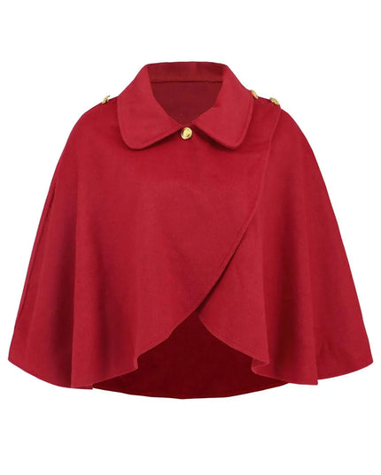 Collared Neck Cropped Cape - ShopEasier