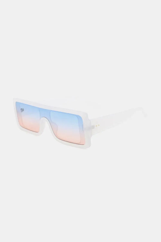 Gafas de sol rectangulares de policarbonato con protección UV400 y estuche