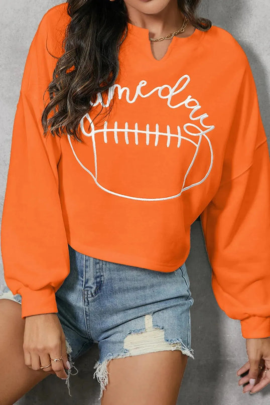 Touchdown Ready Football Graphic Notched Sweatshirt