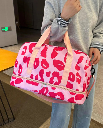 Bolsa de viaje de tela Oxford con estampado de leopardo