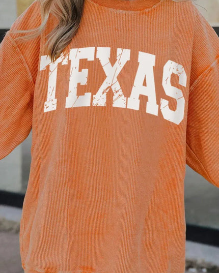 Sudadera clásica de cuello redondo y manga larga TEXAS