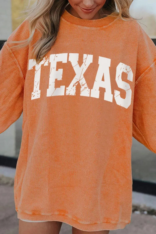 Sudadera clásica de cuello redondo y manga larga TEXAS