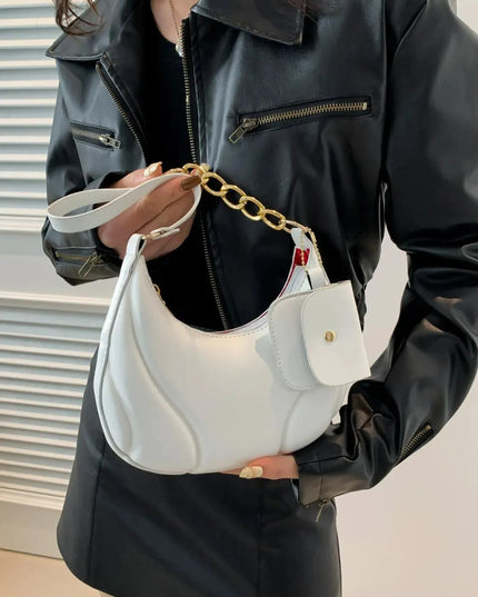 PU Leather Shoulder Bag with EarPods Bag