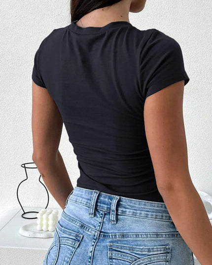 Elegant Star Short Sleeve Round Neck Tee