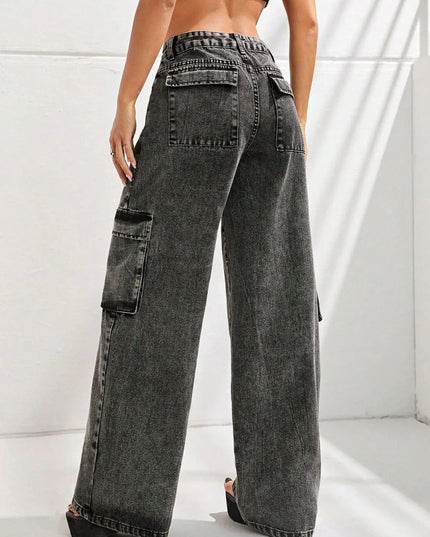 Wide Leg Jeans with Pockets - ShopEasier