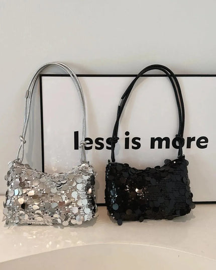 Sequin Knotted Straps Shoulder Bag