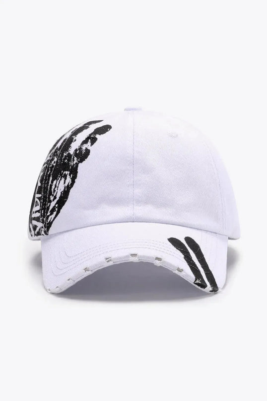 VIBRA Graphic Distressed Adjustable Baseball Cap - ShopEasier