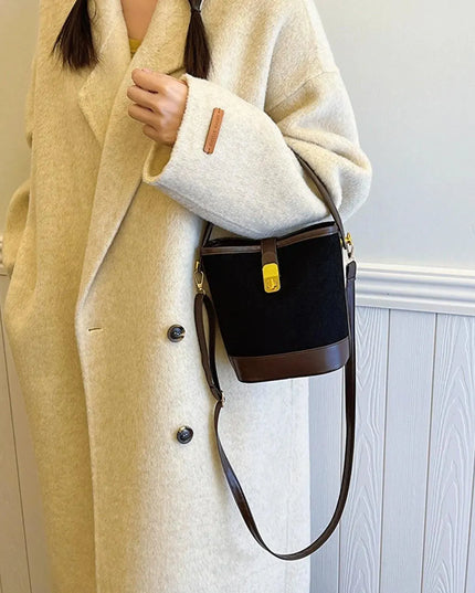 PU Leather Bucket Crossbody Bag