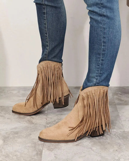 Legend Women's Fringe Cowboy Western Ankle Boots - ShopEasier