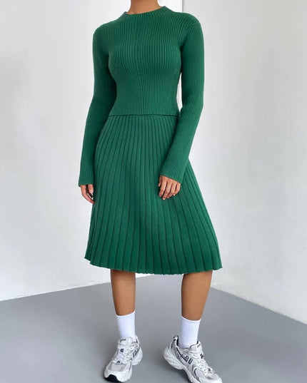 Rib-Knit Sweater and Skirt Set - ShopEasier