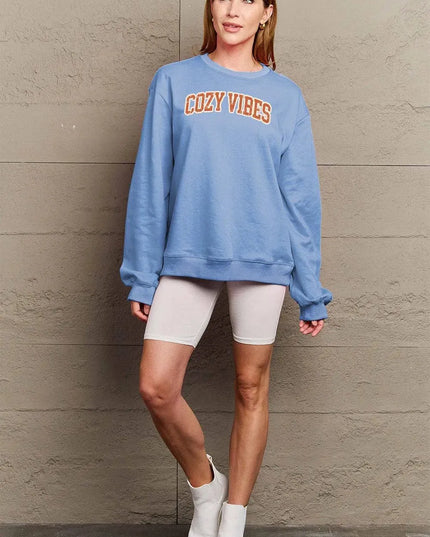 Cozy Vibes Graphic Sweatshirt - Simply Love Collection