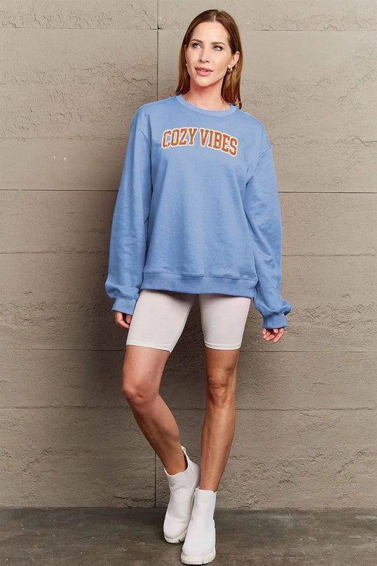 Cozy Vibes Graphic Sweatshirt - Simply Love Collection