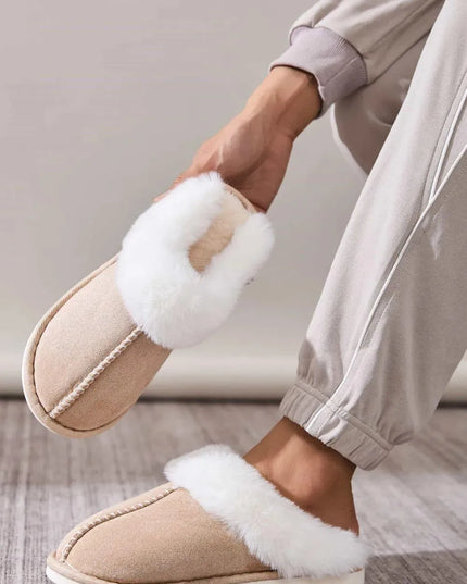 Cozy Faux Fur Round-Toe Slippers