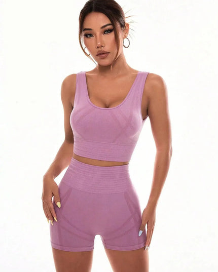 Scoop Neck Wide Strap Top and Shorts Active Set - ShopEasier