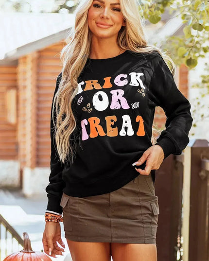 Graphic Letter Print Long Sleeve Crewneck Sweatshirt