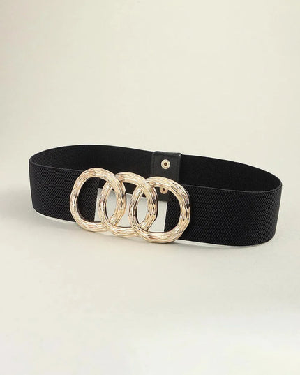 Zinc Alloy Buckle Elastic Wide Belt - ShopEasier