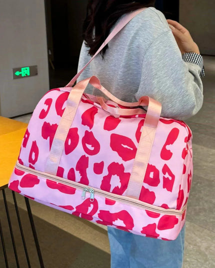 Bolsa de viaje de tela Oxford con estampado de leopardo