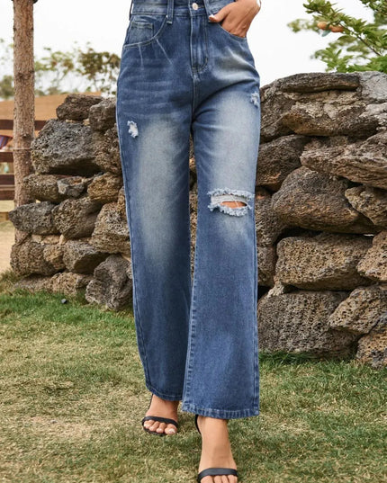 Distressed Jeans with Pockets - ShopEasier