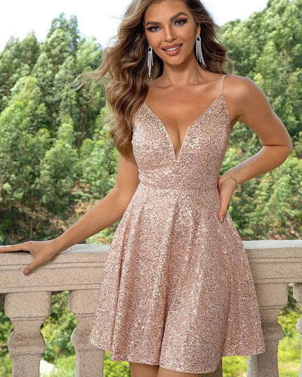 Sequin Spaghetti Strap Dress