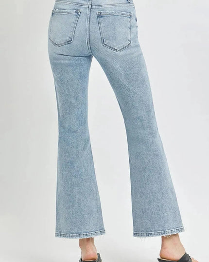 RISEN Full Size High Rise Ankle Flare Jeans - ShopEasier